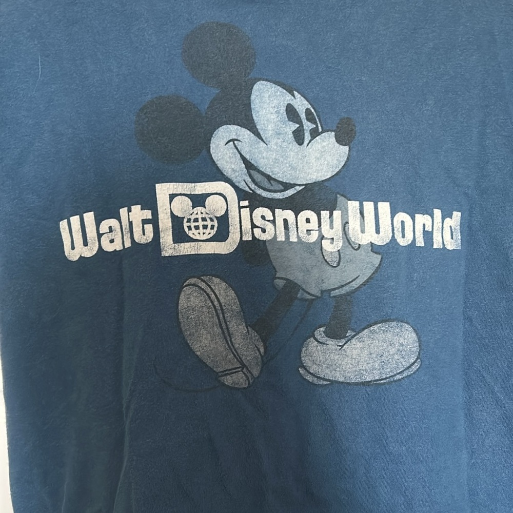 Unisex Youth Walt Disney World Blue Mickey Mouse T-Shirt Size Large |A198 - Picture 2 of 4
